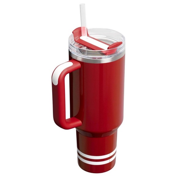 NWT 40oz Red shimmer with white stripe Stanley - Picture 2 of 4